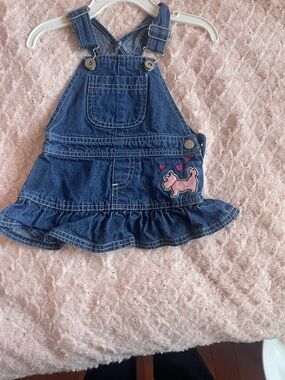 Vintage Denim Overall Dress 12 Months Dog